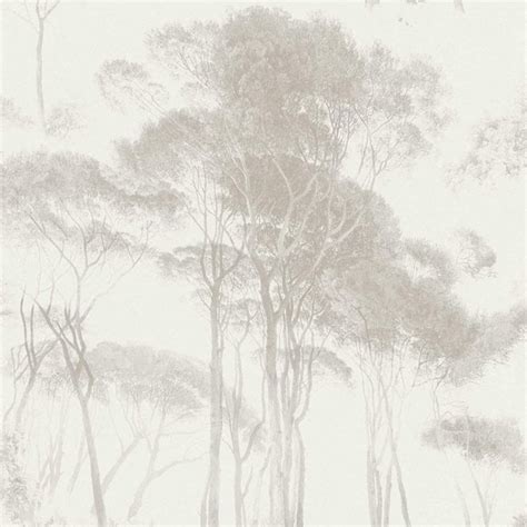 Shop As Creation Forest Woodlands Tree Brown White Wallpaper