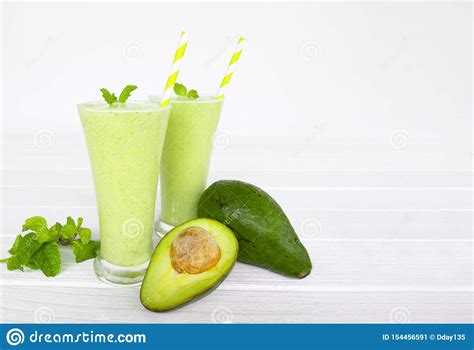 Avocado Green Smoothies Colorful Fruit Juice Milkshake Blend Beverage