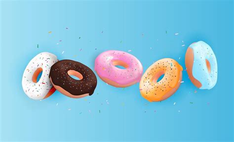 Realistic 3d Sweet Tasty Donut Background 3212713 Vector Art At Vecteezy