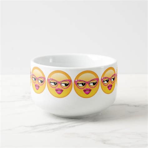 Emoji Flirty Girl Id227 Soup Mug Zazzle