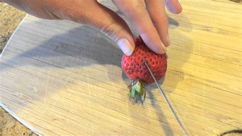 How To Cut Your Strawberries Into Hearts Youtube
