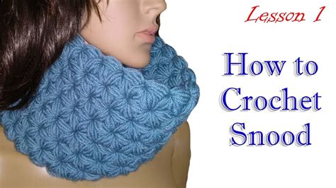 Как вязать снуд Узор звёздочки ряд 1 МК 1 How To Crochet Snood