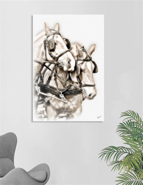 Two Hitched Horses Canvas Print By Alain Gaymard Curioos