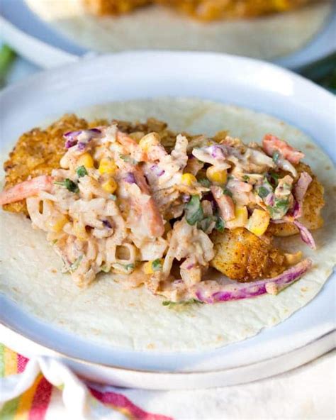 Tortilla Crusted Fish Tacos With Chipotle Slaw Greens And Chocolate