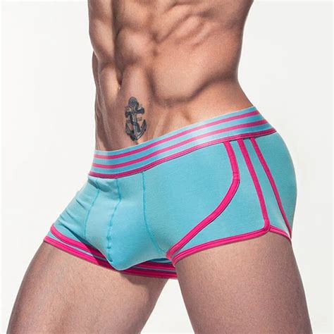 Bshetr Brand Male Panties Breathable Cotton Boxer Men Underwear U Convex Pouch Sexy Underpants