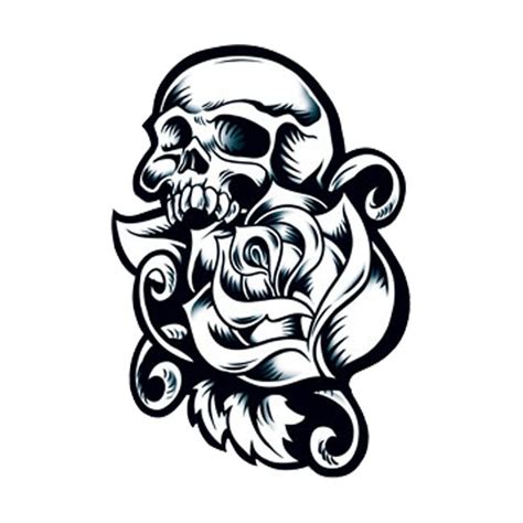 Rose Skull Temporary Tattoo Weird Tattoos Skull Tattoos Metal Tattoo