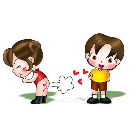 Cartoon Fun Fart Cute Couple 8470284 Png