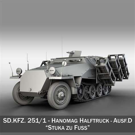 Sdkfz 251 Ausfd Stuka Zu Fuss 3d Model Flatpyramid