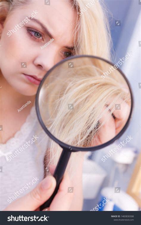 Haircare Bad Effects Bleaching Concept Unhappy Stock Photo