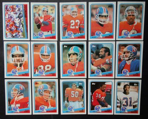 1988 Topps Denver Broncos Team Set Of 15 Football Cards Denverbroncos