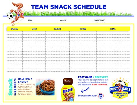 Team Snack Schedule - How to create a Team Snack Schedule? Download this Team Snack Schedule 