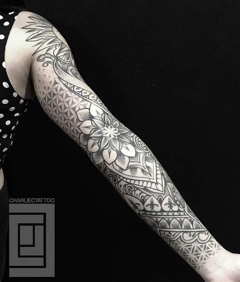 Geometric Tattoo Geometric Blackwork Sleeve By Charlie