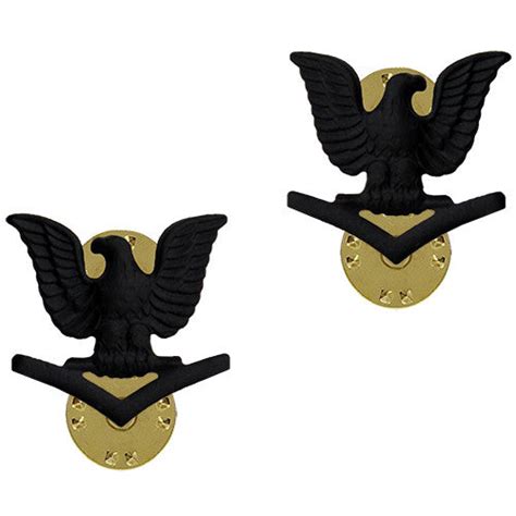 Navy Subdued Black Metal Collar Insignia Rank Usamm