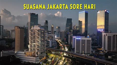Suasana Jakarta Dari Udara Sore Hari 2022 Drone View Jakarta Capital