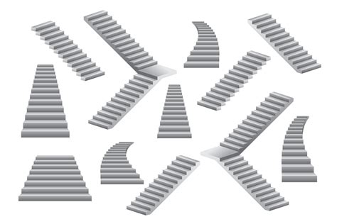Set Of Gray Stairs 1180489 Vector Art At Vecteezy