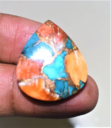 Spiny Oyster Loose Gemstone Cabochon Spiny Oyster Copper Turquoise