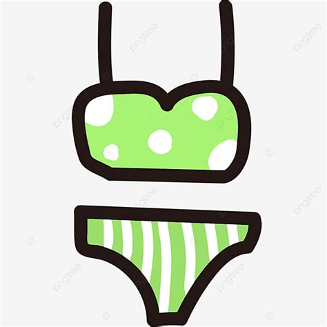 Figura De Dibujos Animados Traje De Baño Bikini Punto Verde Dibujo Animado Dibujos Figura De