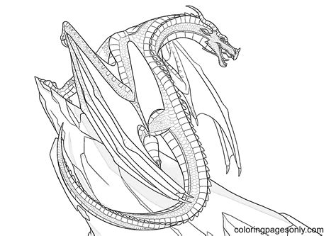 Hivewing Dragon Is Flying Coloring Pages Wings Of Fire Coloring Pages