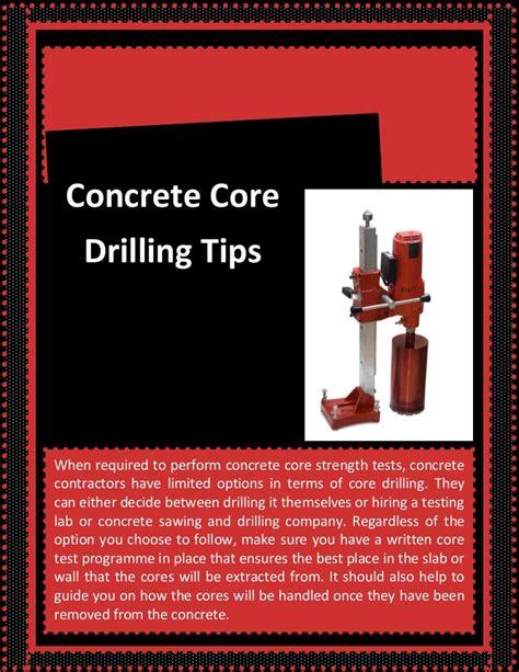 Concrete Core Drilling Tips
