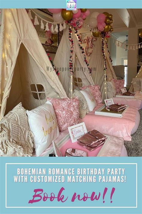 Bohemian Romance Birthday Party Nyc Instagram Sleepover Party Matching Pajamas Hello