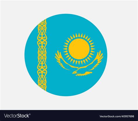 Kazakhstan Kazakhstani Round Circle Country Flag Vector Image
