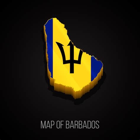 Premium Vector 3d Map Of Barbados