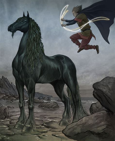 Coran Leaps Onto The Kelpies Back Illustration By Martin Mckenna For