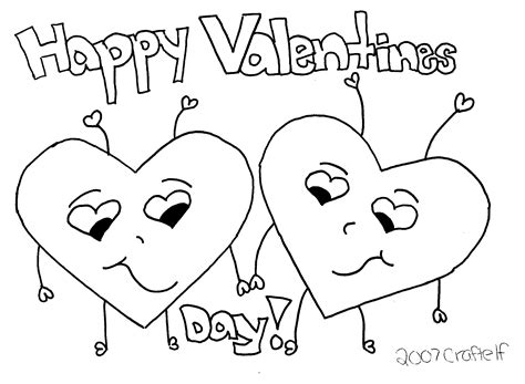 happy valentines day coloring page 2 hearts | Valentines ...