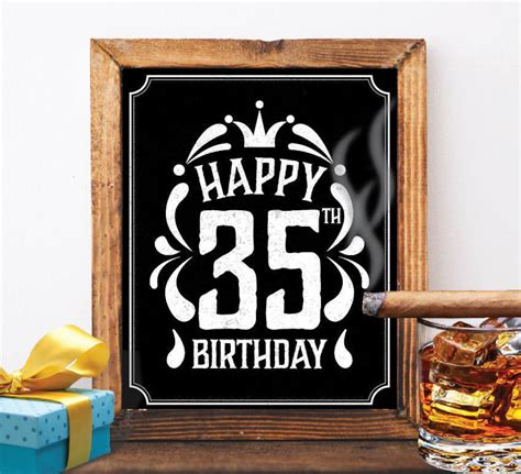 Happy 35th Birthday Decoration 35 Th Birthday 35 Birthday Card Etsy