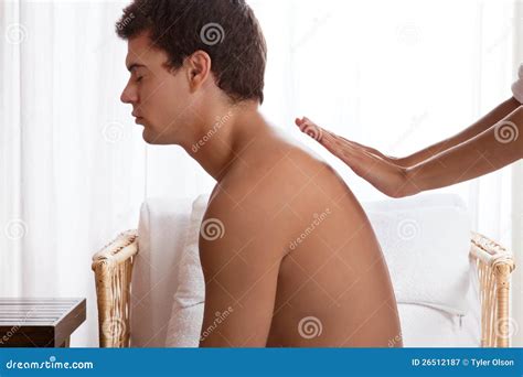 Hand Massaging Man S Back Stock Image Image Of Masseur 26512187
