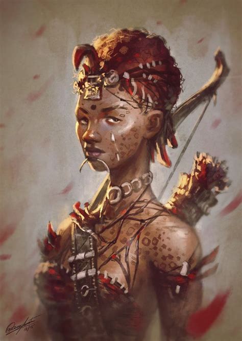 huntress by matija5850 black girl art black women art fantasy rpg fantasy artwork african