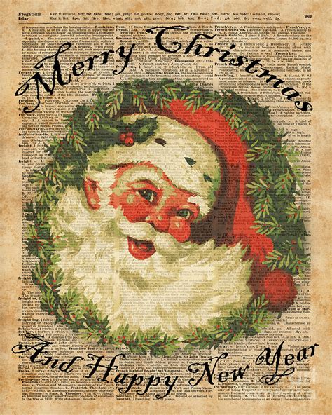 Feb 18, 2011 · digital greeting cards have everything you love about traditional paper cards with the convenience that you expect from an ecard in the digital world. Vintage Happy Santa Christmas Greetings Festive Holidays Decor New Year Card Digital Art by Anna W