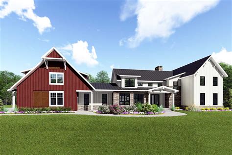 See more ideas about farmhouse, old houses, house exterior. Modern Farmhouse Plan with Barn-like Garage with Bonus ...