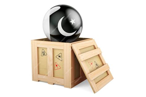 Premium Photo Wooden Box Parcel With Pakistani Flag Shipping And