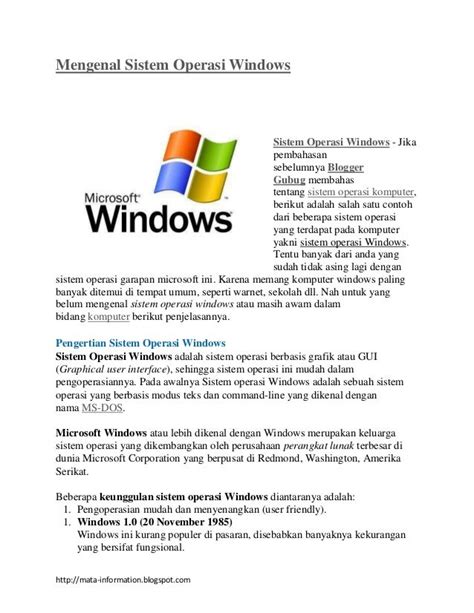 Mengenal Sistem Operasi Windows