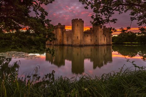 Bodiam Castle England Castles Evening Pond Hd Wallpaper Rare Gallery