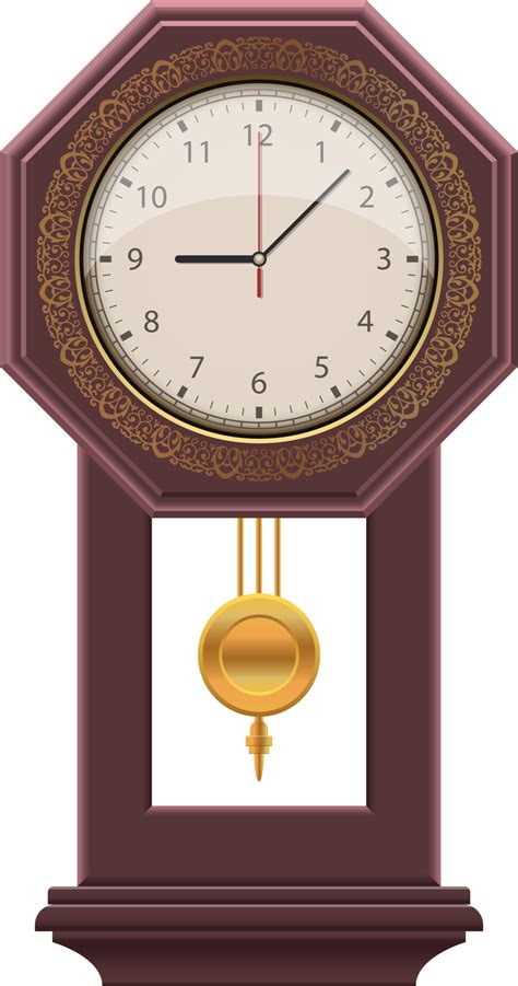 Vintage Wall Clock Clipart Design Illustration 9385209 Png