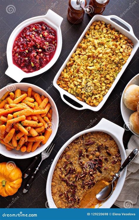 All Traditional Thanksgiving Side Dishes Stock Photo Image Of