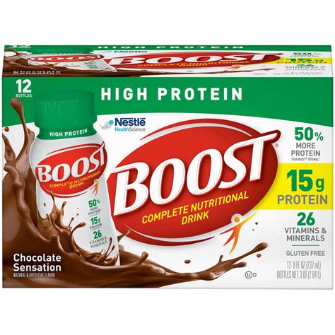 Pack Of 2 Boost High Protein Rich Chocolate 8 Fl Oz Bottles 12 Ct