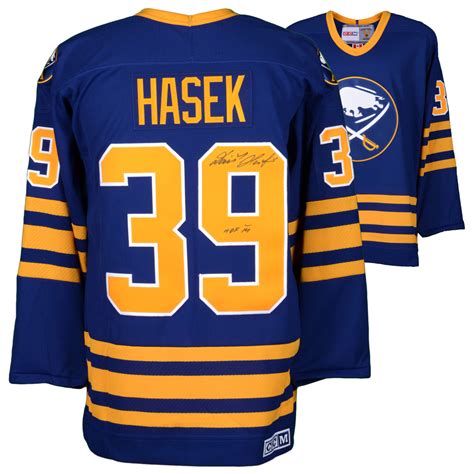 Damn,dominik hasek was a fine goalie! Dominik Hasek Buffalo Sabres Autographed Blue CCM Vintage ...