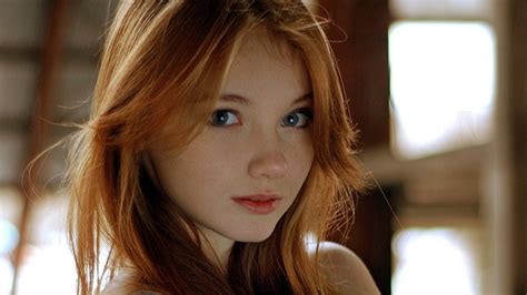 Olesya Kharitonova Looking At Viewer Blue Eyes Model Redhead Face Portrait Women Hd