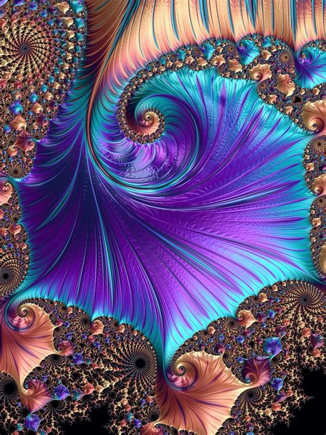 Gorgeous Blue And Purple Fractal Фракталы Фрактальное искусство