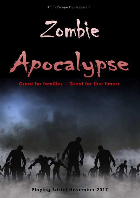 Zombie Poster Riddlr Escape Rooms Bristol