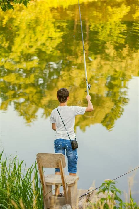 Young Boy Fishing Stock Photo Image Of Activity Golden 38571164