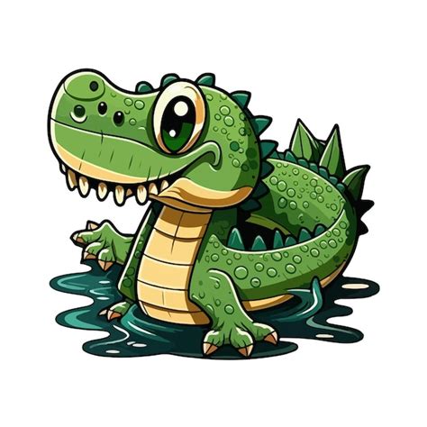 Premium Vector Cute Crocodile Cartoon Style