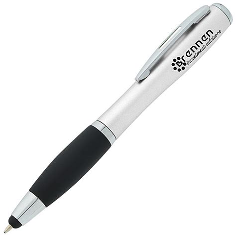 Curvy Stylus Twist Pen With Flashlight 7702
