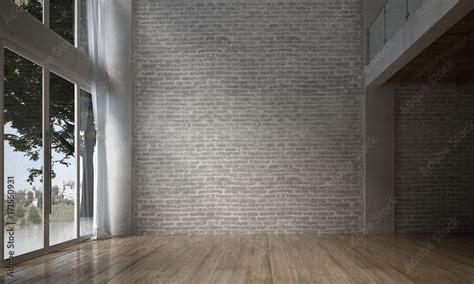 The Interior Design Of Empty Room And Living Room And Brick Wall
