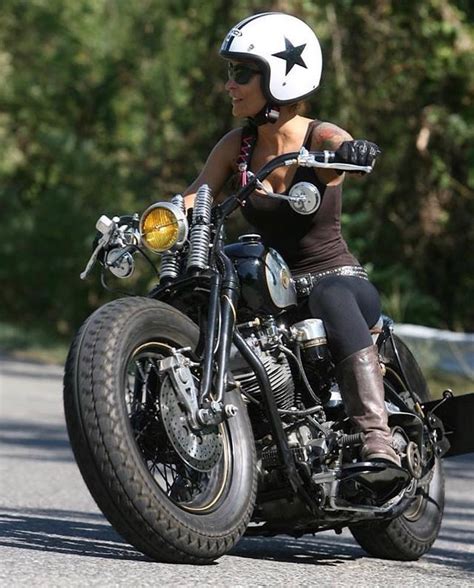 Classic Biker Babe Motorbike Girl Bobber Motorcycle Motorcycle Outfit