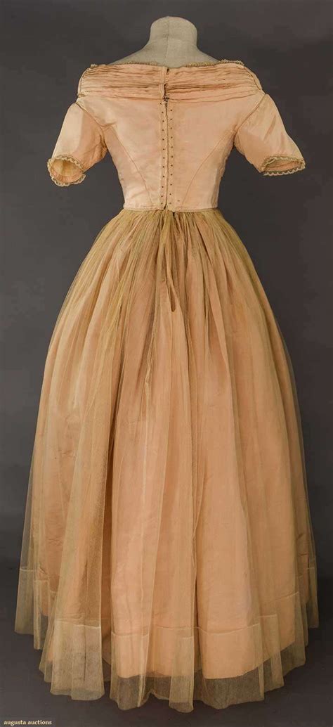 Blush Silk And Tulle Ball Gown C 1840 Old Dresses Fashion Silk Tulle