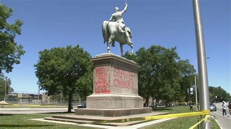 Graffiti on the walls of a synagogue read free palestine and f*** israel.. George Washington memorial statue spray painted with ...